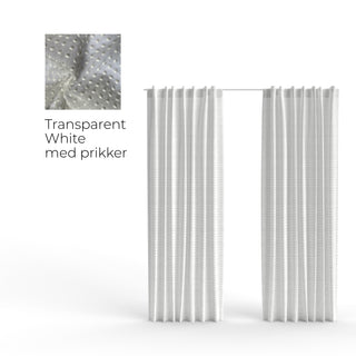 Gardiner Transparent hvid med prikker / Pris fra 2499 kr